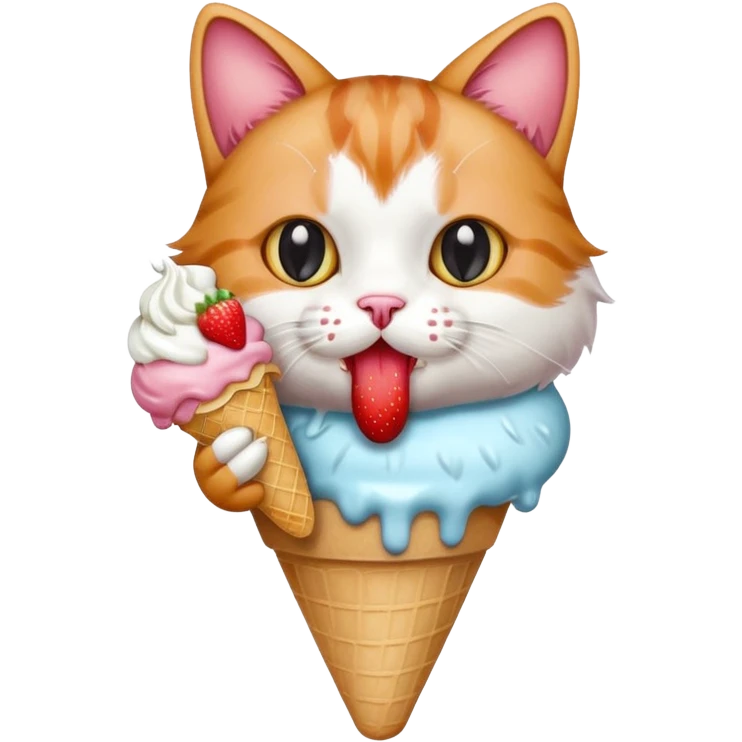 Cat eating ice cream  emoji