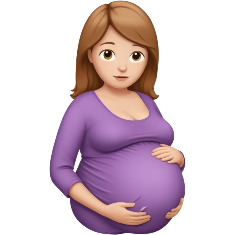 heavily pregnant woman with extremely large overdue belly emoji
