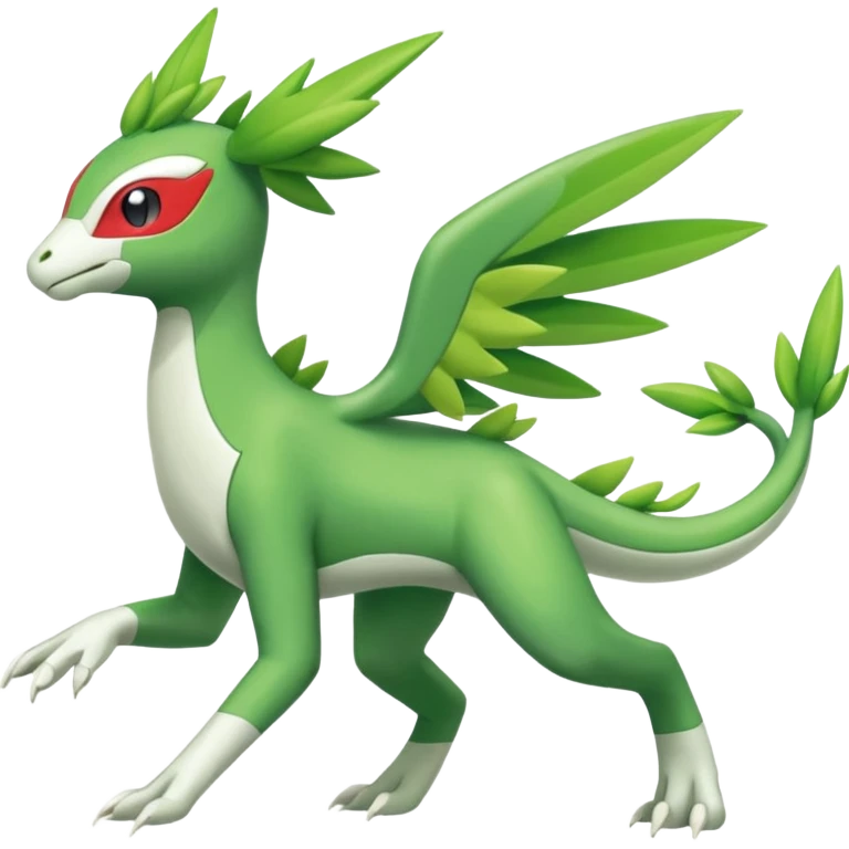 Shaymin-Sceptile-Flygon-Meloetta-Pokémon-Fakémon-fusion, full body emoji