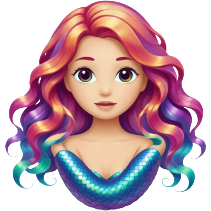 Iridescent mermaid hair emoji