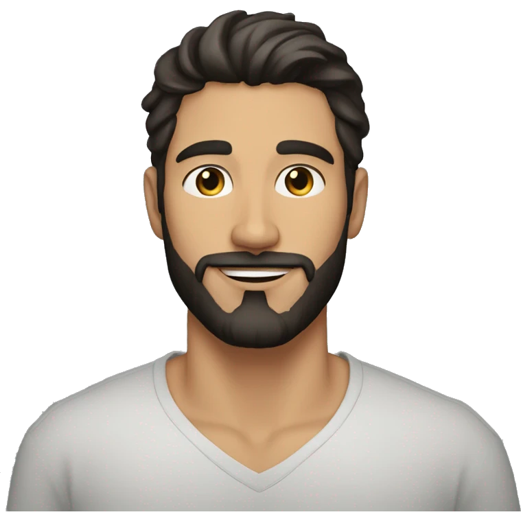 dark hair and beard (white man) handsome 30 year old emoji