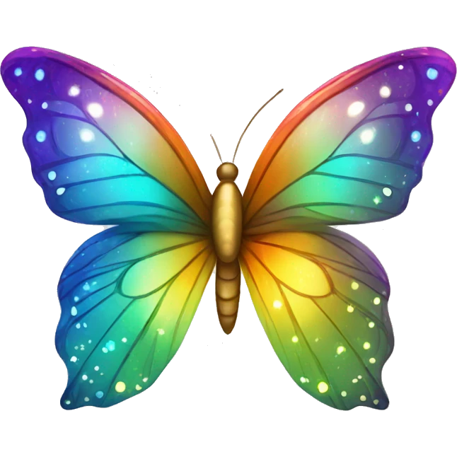 Shiny starry glossy rainbow butterfly emoji