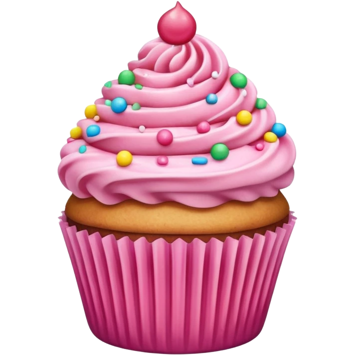 Cupcake with pink icing emoji