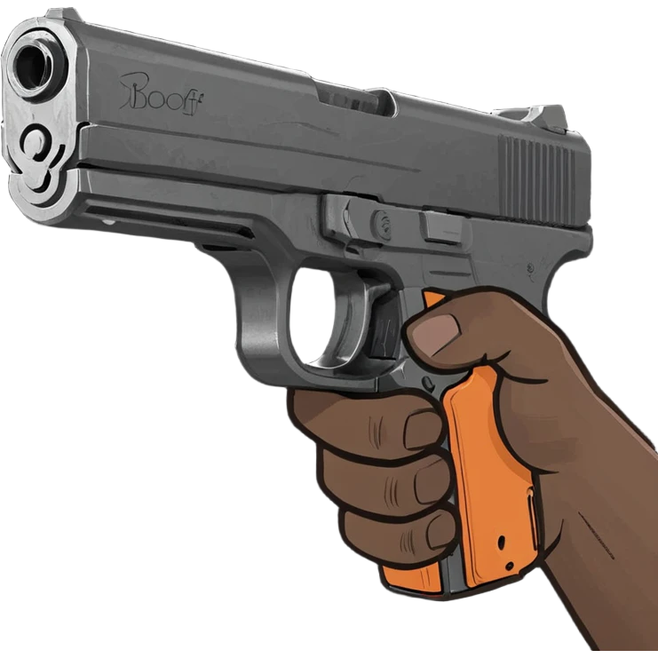 Darkskin hand holding gun emoji