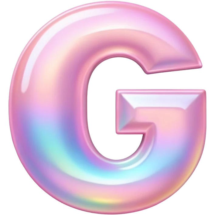 Iridescent pastel pink Font setting icon with letter G emoji