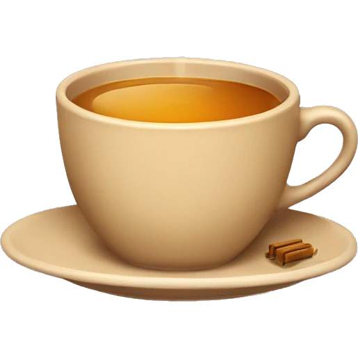 light brown cup with tea on a saucer honey flow emoji
