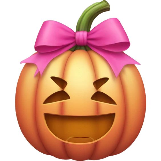 Pumpkin with a pink bow emoji