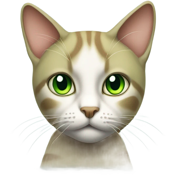 Green-eyed cat staring intently emoji