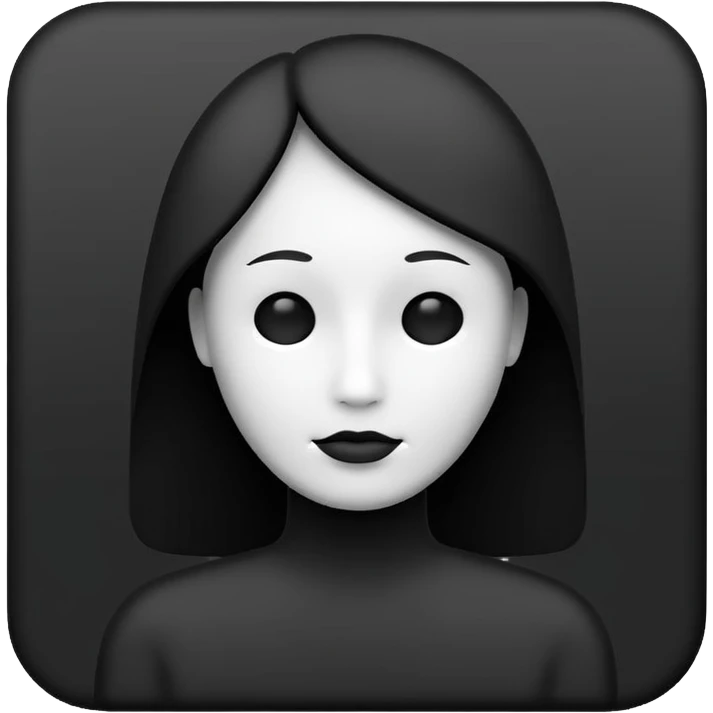 Minimalistic flat vector icon, iOS style, thin black outline on white background. Person silhouette. Black, completely monochrome matte. No eyes, no eyebrows. emoji