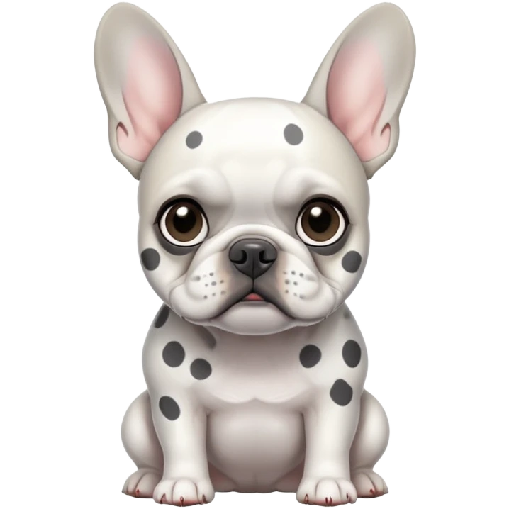 white french bulldog with grey spots  emoji