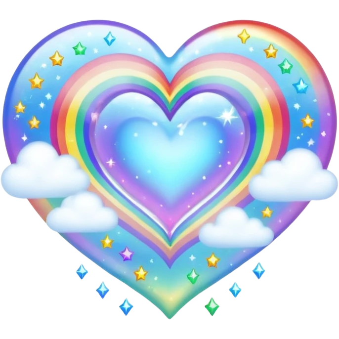 heart magic sparkles cloud rainbow heart emoji