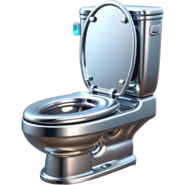 Shiny advanced futuristic Cyberpunk toilet emoji