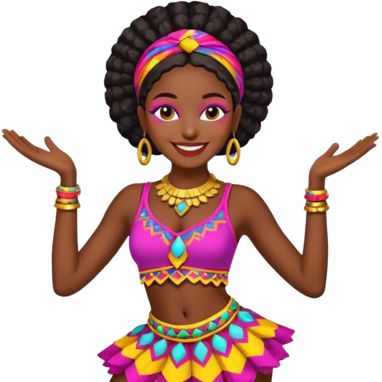 black woman festival dancer emoji