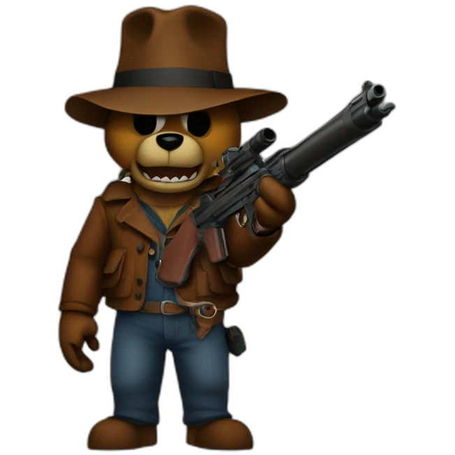 freddy fazbear witha gun emoji