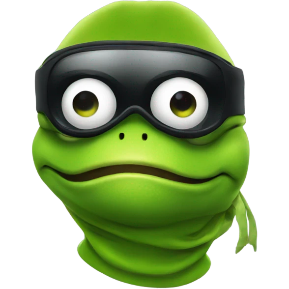 Frog wearing a ski mask emoji