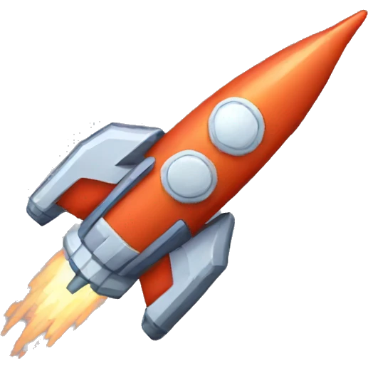Pixelart rocket emoji