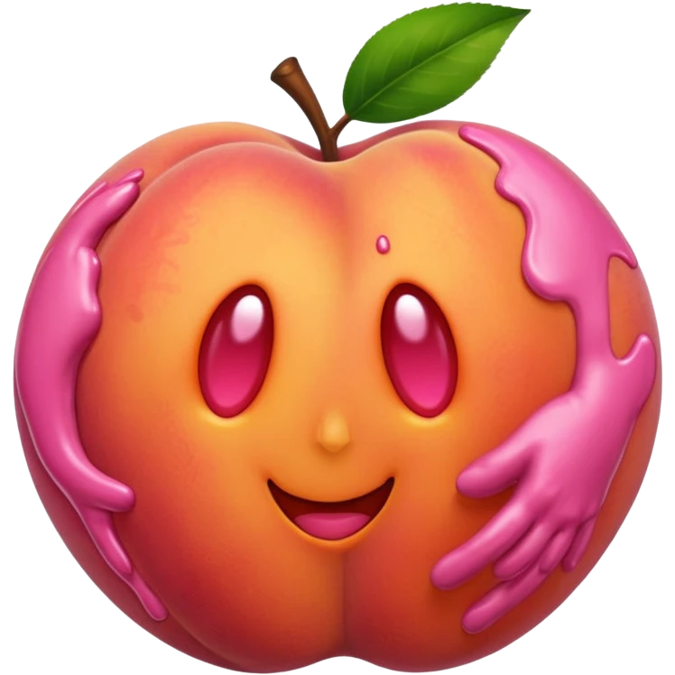 Peach with hand prints on it emoji