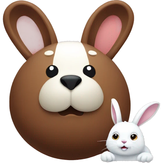 Brown bear and a white rabbit emoji