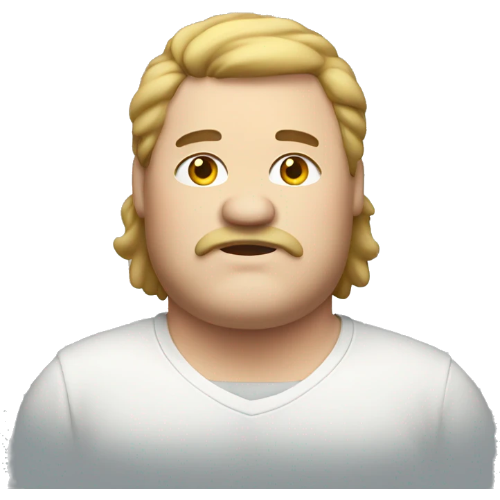 Fat man with mullet emoji