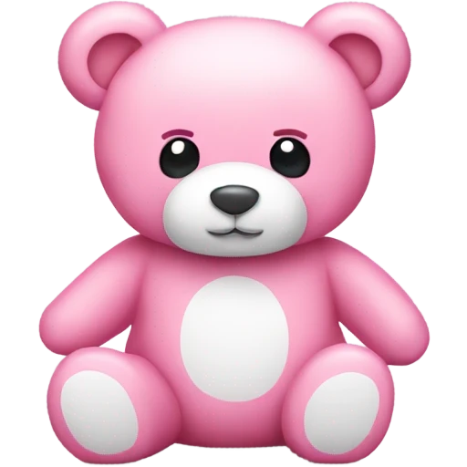Pink teddy bear with white slats emoji
