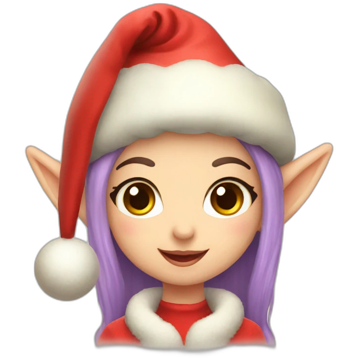 Kawaii Elf delivering Christmas gift emoji