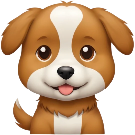 Dog wearing a t emoji