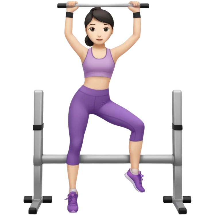 Asian Girl doing barre workout  emoji