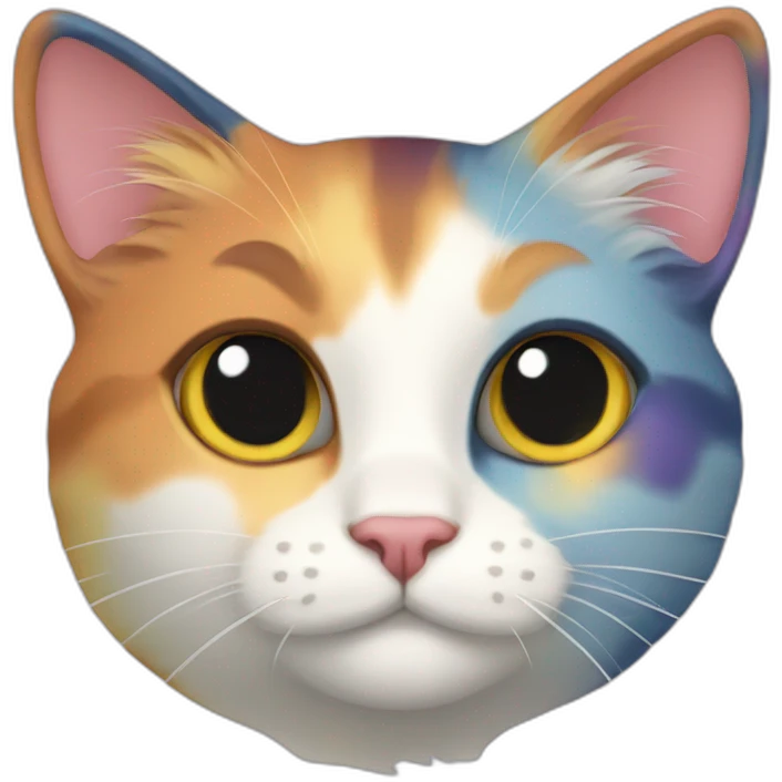 A rainbow calico cat emoji