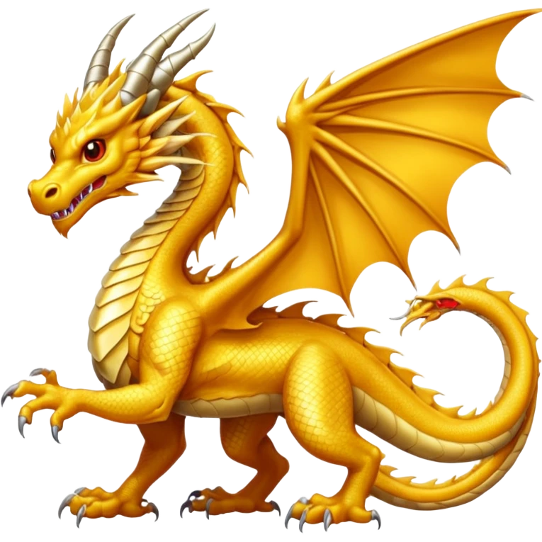 a golden dragon with two legs and two wings emoji