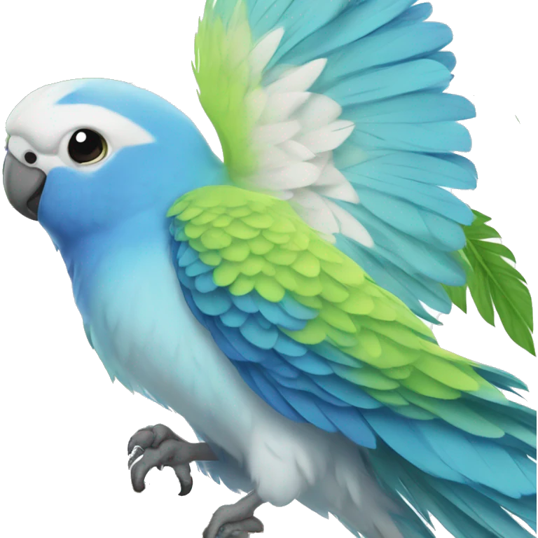 Parakeet with blue and white feathers  emoji