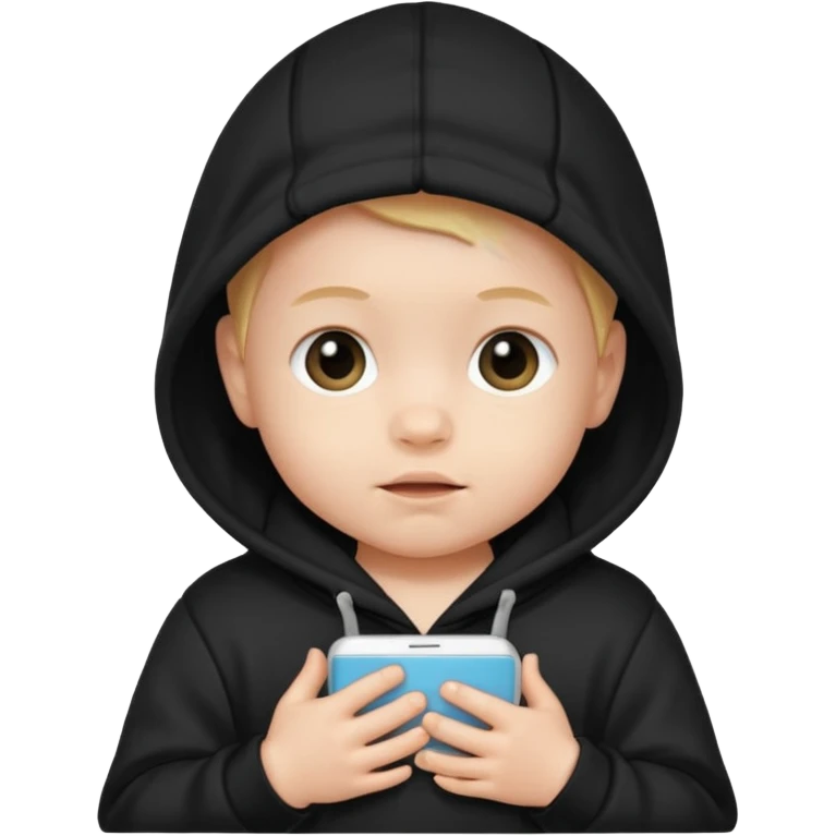 baby with black hoodie emoji