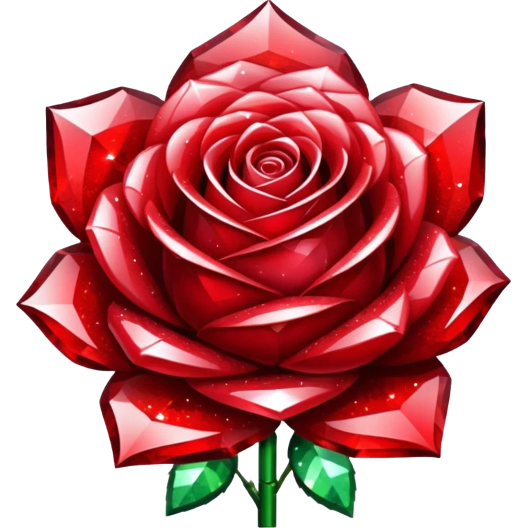 glitter red crystal rose emoji