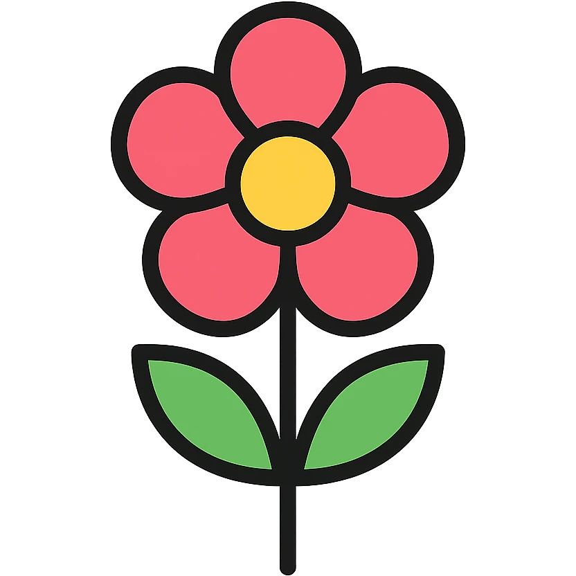 color outline icon of a flower emoji