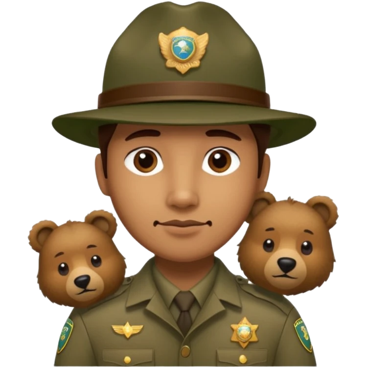 Park ranger and bear emoji