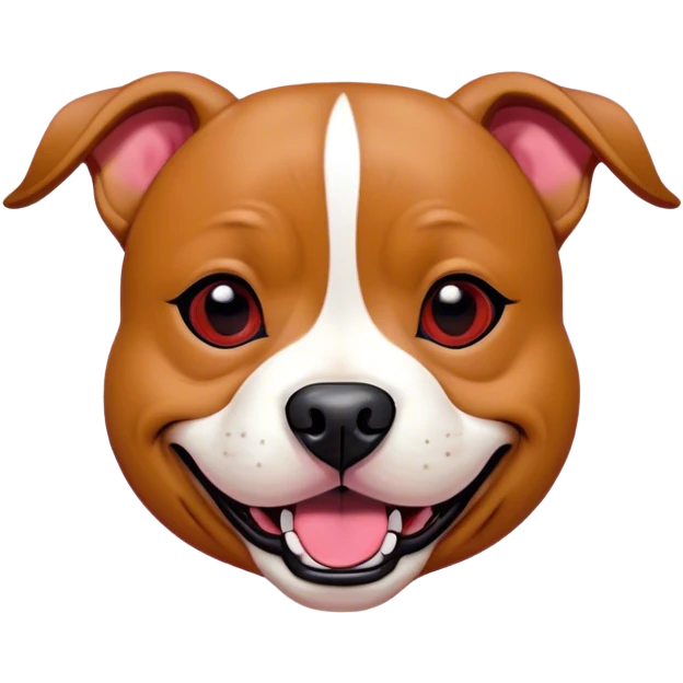 Cinematic Comical Red/Fawn Staffordshire Bull Terrier Portrait Emoji, Head tilted dramatically with an exaggeratedly amused expression, featuring a striking red/fawn Fur with bold white accents, wide, expressive dark eyes filled with playful disbelief, Simplified yet hilariously expressive features, highly detailed, glowing with a slightly sassy glow, high shine, dramatic yet playful, stylized with an air of cheeky mischief, bright and endearing, soft glowing outline, capturing the essence of a spirited and over-the-top guardian, so meme-worthy it feels like it could side-eye its way into internet fame instantly! emoji