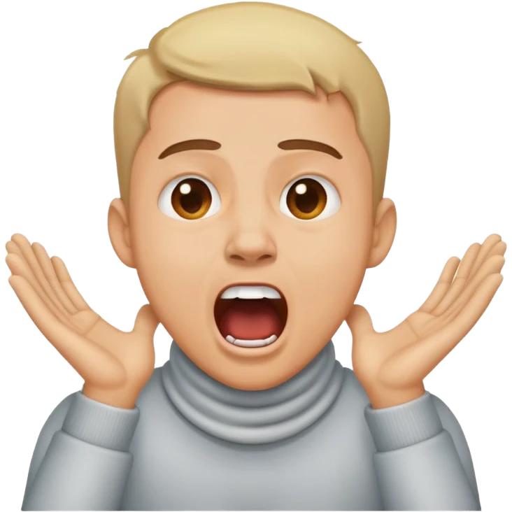 guy with hands around neck and screaming  emoji
