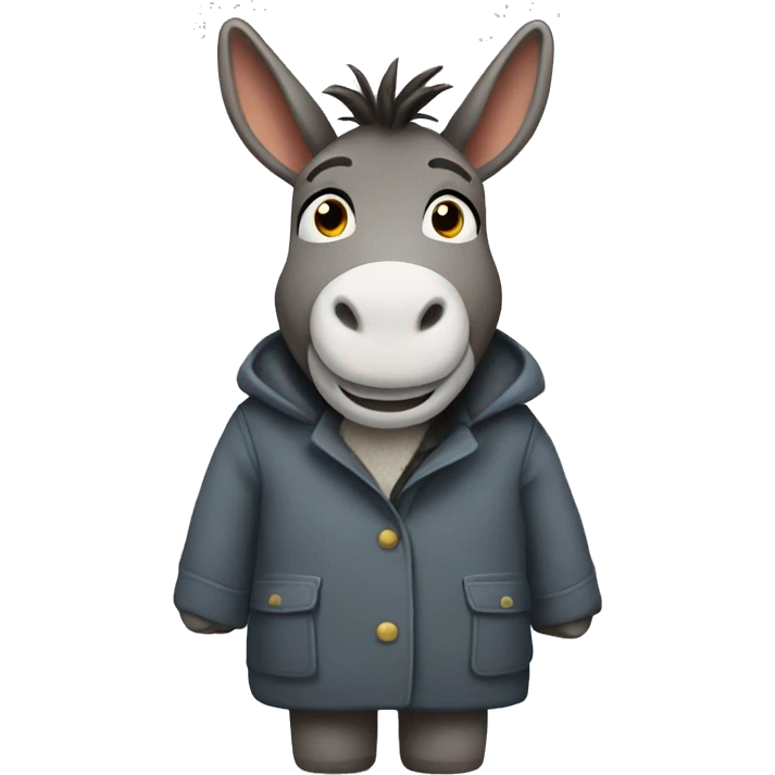 Hello donkey wearing a coat emoji