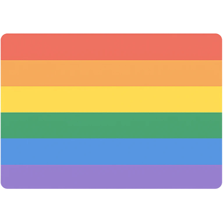 classic rainbow pride flag with horizontal stripes and vibrant colors emoji