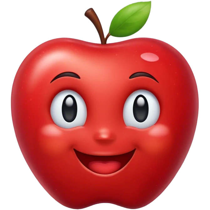 apple with face emoji