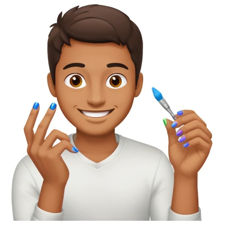 Zesty dude painting nails emoji