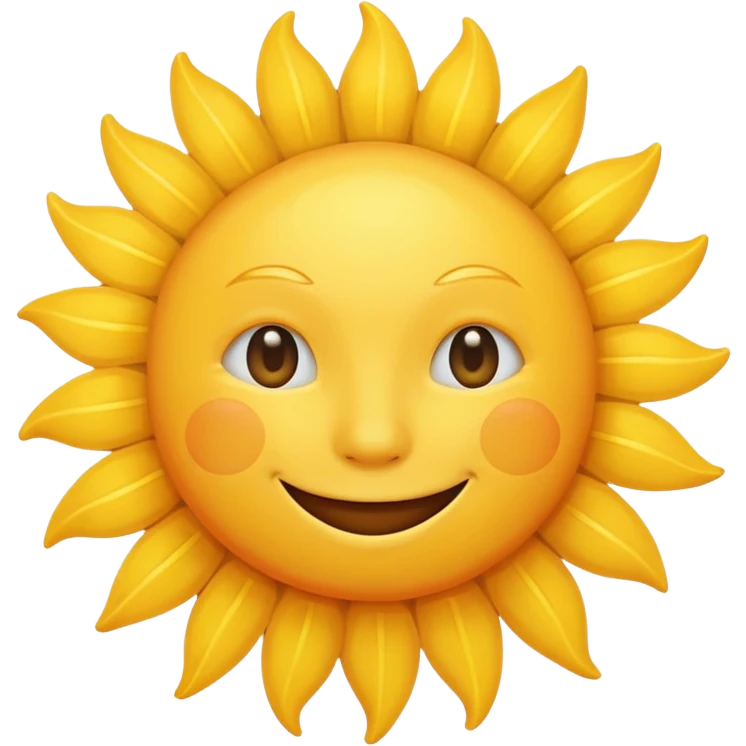 smiling sun, simple, cheerful emoji