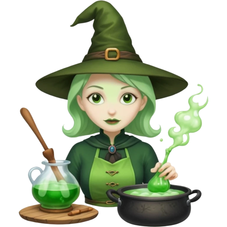 green witch cooking potion emoji