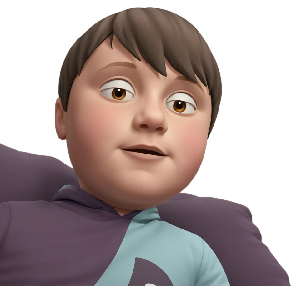 serious boy in meme style emoji