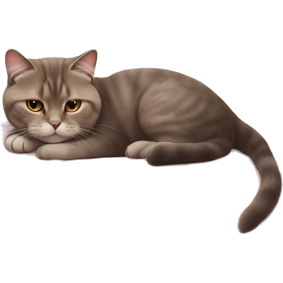 lop-eared cat while Scottish fold cat sleeping on pink blanket  emoji