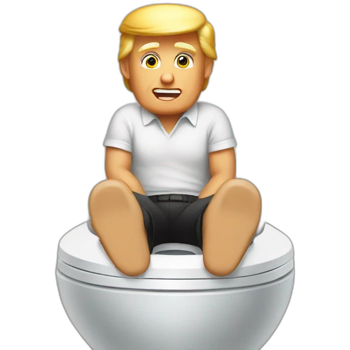 Donald trump sitting on a toilet emoji