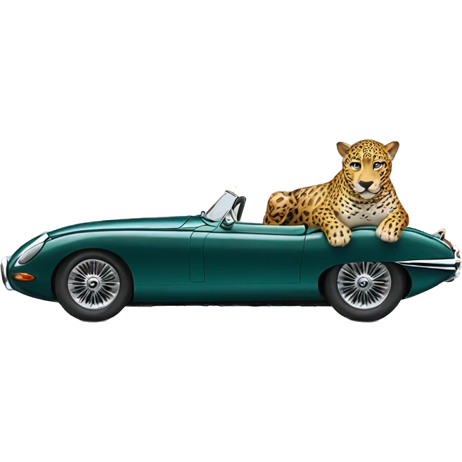 Jaguar driving a jaguar car emoji