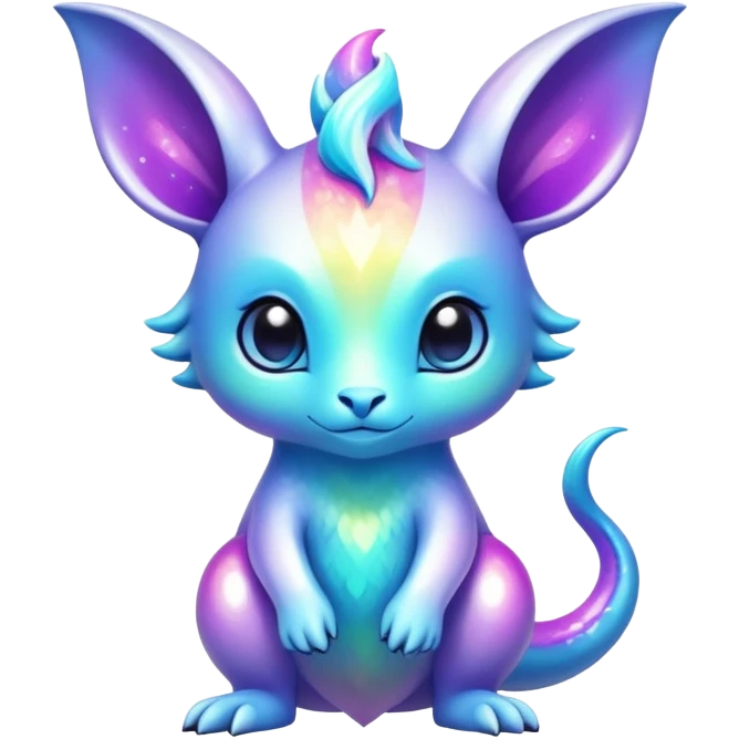 Exotic shiny rare epic cute Fionbri-creature, full body, with random markings emoji