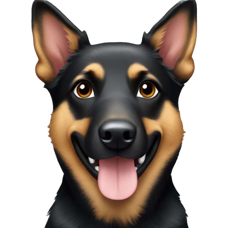 Black kelpie german shepherd mix dog emoji