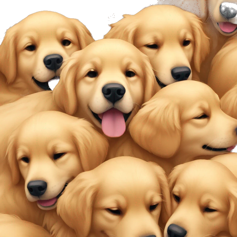 Golden retriever cuddle puddle emoji