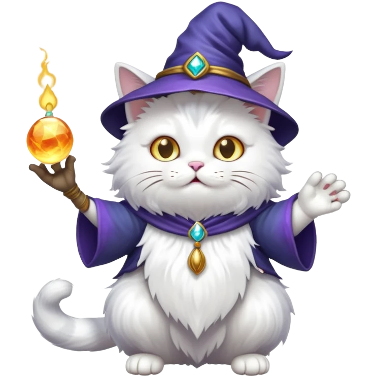 Cat wizard casting a spell emoji